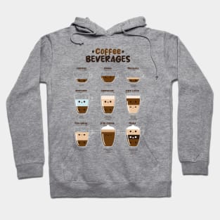 Funny T-Shirt of Different Types of Coffee Hoodie